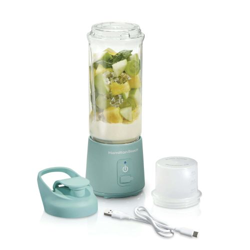 Hamilton Beach Blend Now Portable Cordless Blender USB rechargeable 16 oz jar with travel lid aqua 51182 Hamilton Beach Blend Now Portable Cordless Blender USB rechargeable 16 oz jar with travel lid aqua 51182